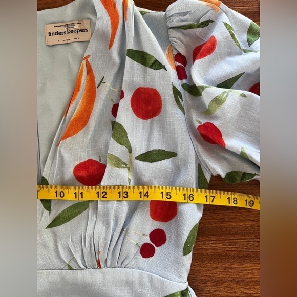 Finders Keepers Mixed Fruit Bowl Calypso Mini Dress Linen Blend Small size 4 - Picture 12 of 16